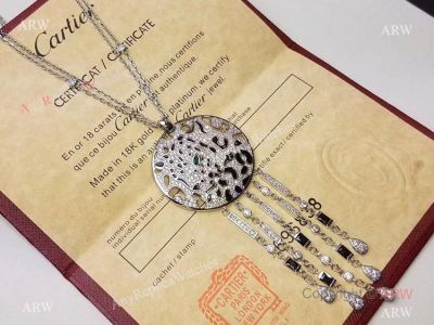 New Replica Cartier Leopard Pendant Tassel Necklace w- Diamond